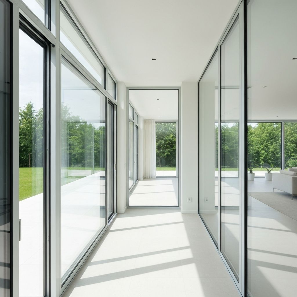 Modern aluminium window installation